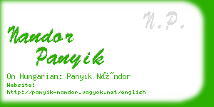 nandor panyik business card